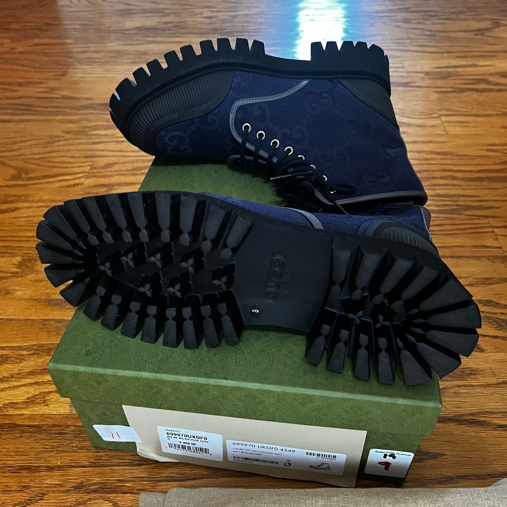 Gucci Maxi GG Lace Up Men Boots SIZE 9 - Picture 8 of 9